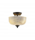 Dresden 2 Light Semi Flush Ceiling Lamp E27 With Round 26.5cm Prismatic Effect Glass Shade Graphite Clear-10