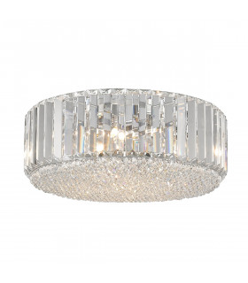Prince Crystal Ceiling Light Silver 5x G9