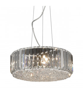 Prince Crystal Pendant Ceiling Light Silver 5x G9
