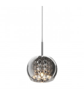 Crystal Pendant Ceiling Light Transparent Chrome 1x G9