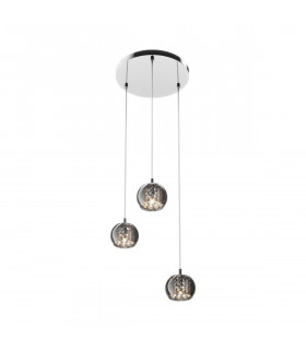 Crystal Cluster Pendant Ceiling Light Glass 3x G9