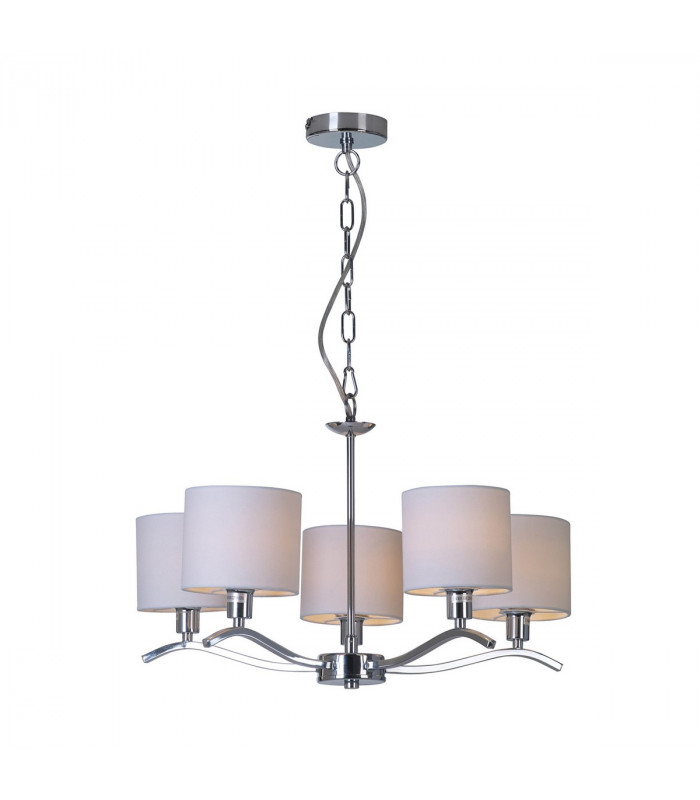 Carmen Multi Arm Pendant Ceiling Light Beige 5x E14