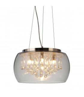 Luce Pendant Ceiling Light Silver 5x G9