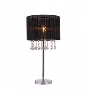 Leta Table Lamp with Round Shade Black 1x E27