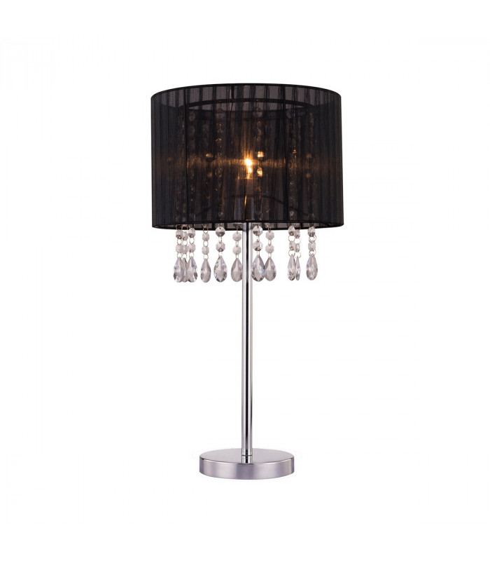 Leta Table Lamp with Round Shade Black 1x E27