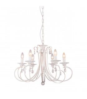 Novia Crystal Multi Arm Chandelier White 6x E14