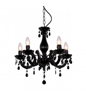 Magnolia Multi Arm Chandelier Black 5x E14