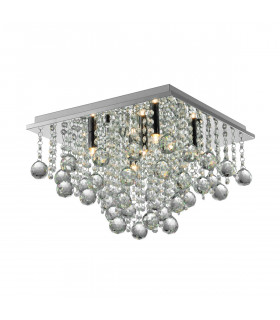 Rangel Crystal Ceiling Light Silver 5x G9