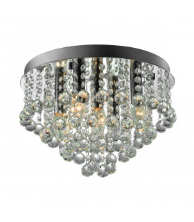 Alex Crystal Ceiling Light Silver 5x E14