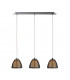 Pico Bar Pendant Ceiling Light Black 3x E27