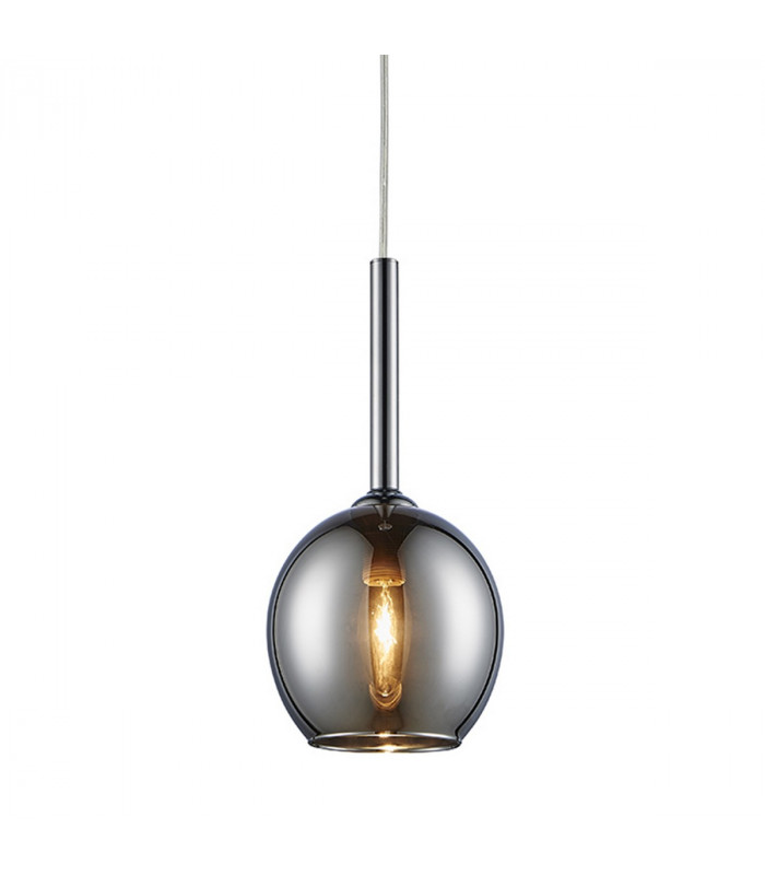 Monic Dome Pendant Ceiling Light Chrome 1x E14