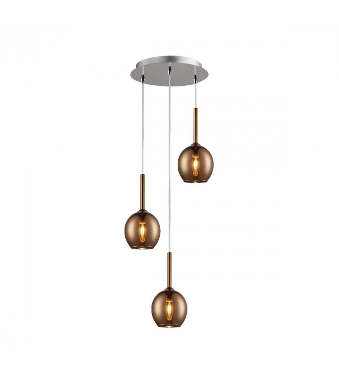 Monic Cluster Pendant Ceiling Light Copper 3x E14