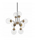 Riano Globe Pendant Ceiling Light Black Gold 8x E27