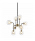 Riano Globe Pendant Ceiling Light Gold Black Glass Opal 8x G9