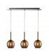 Monic Bar Pendant Ceiling Light Copper 3x E14
