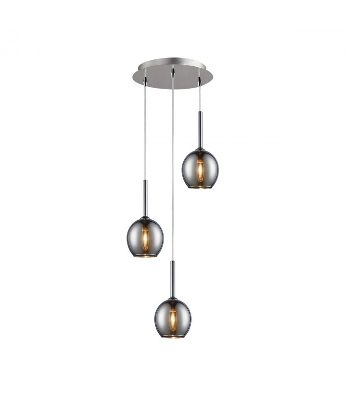Monic Cluster Pendant Ceiling Light Chrome 3x E14