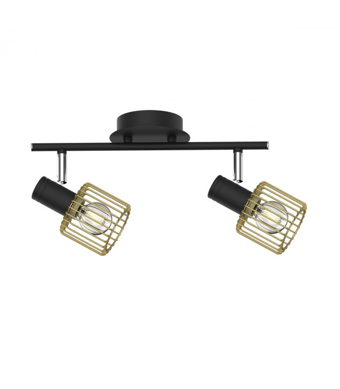 Martin Twin Ceiling Spotlight Black Gold 2x E14