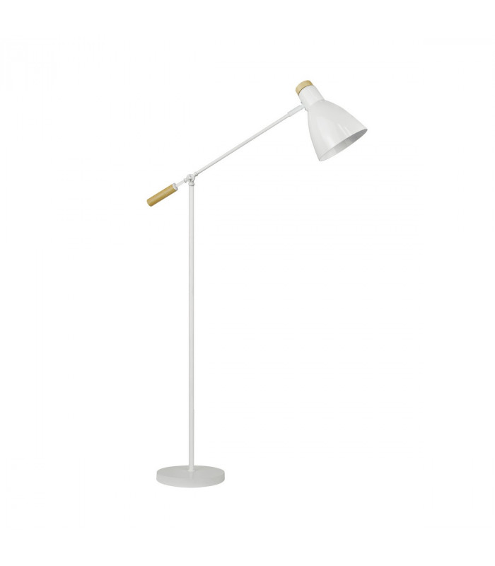 Jose Task Floor Lamp White Wood 1x E27