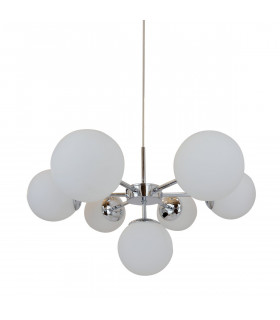 Jena Globe Pendant Ceiling Light Chrome White 7x E14