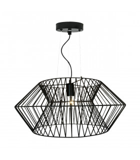 Verto Wire Frame Pendant Ceiling Light Black 1x E27