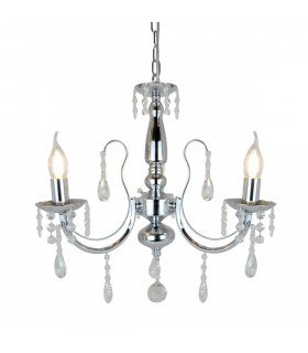 Albi Multi Arm Chandelier Chrome Glass 3x E14