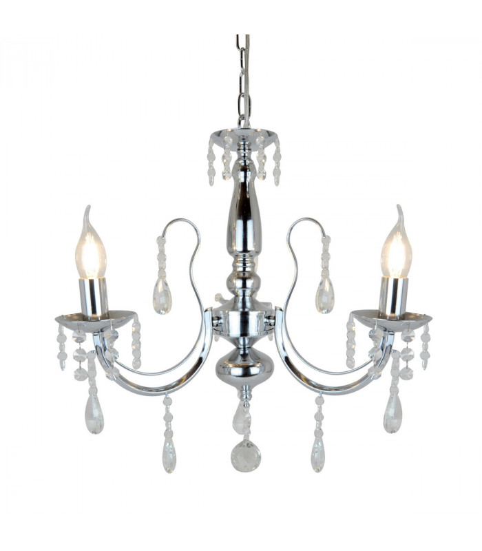 Albi Multi Arm Chandelier Chrome Glass 3x E14