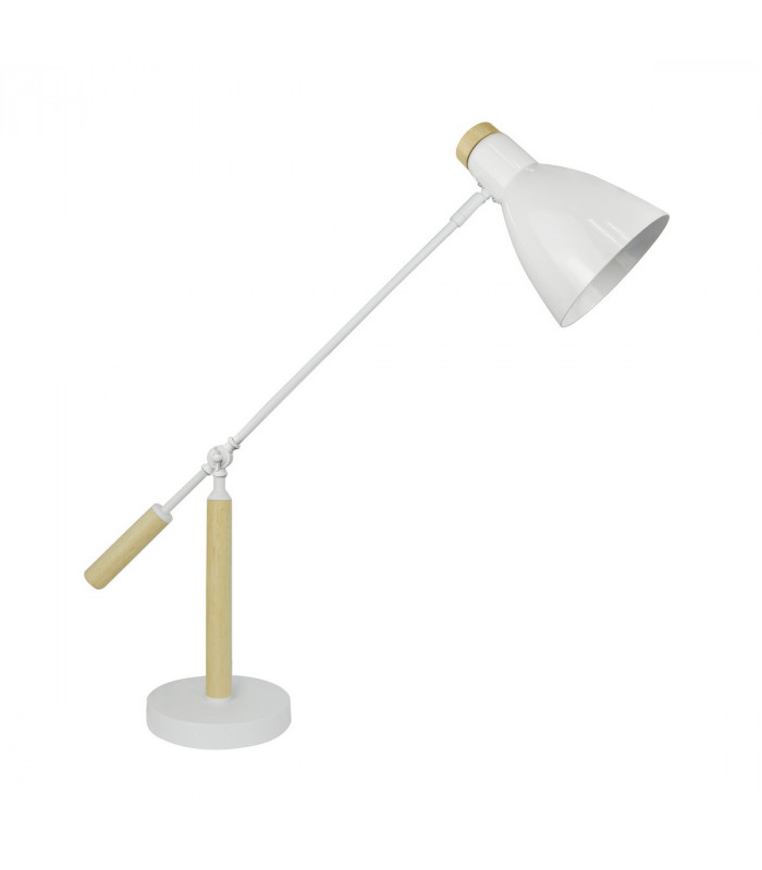 Jose Desk Task Lamp White Wood 1x E27