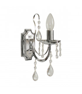 Albi Candle Wall Lamp Chrome Glass 1x E14