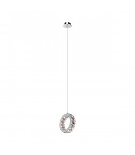 Platt Crystal Integrated LED Pendant Ceiling Light Chrome 4000K 520Lm