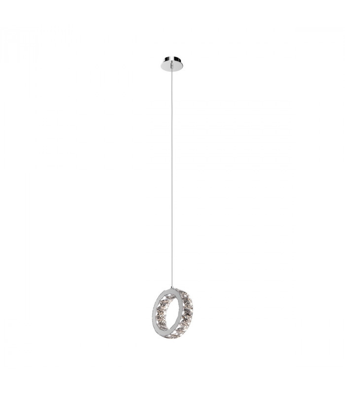 Platt Crystal Integrated LED Pendant Ceiling Light Chrome 4000K 520Lm
