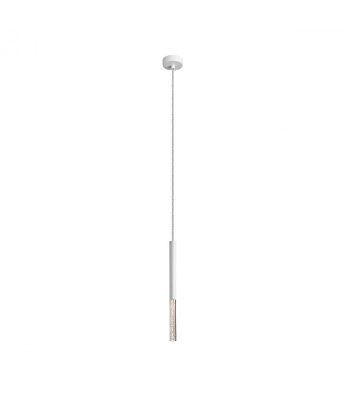 One Integrated LED Pendant Ceiling Light Matt White Clear 3000K 450Lm