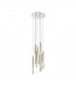 One Integrated LED 9 Light Cluster Pendant Ceiling Light French Gold Clear 3000K 4050Lm