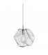Rock Pendant Ceiling Light Chrome Glass 1x E27