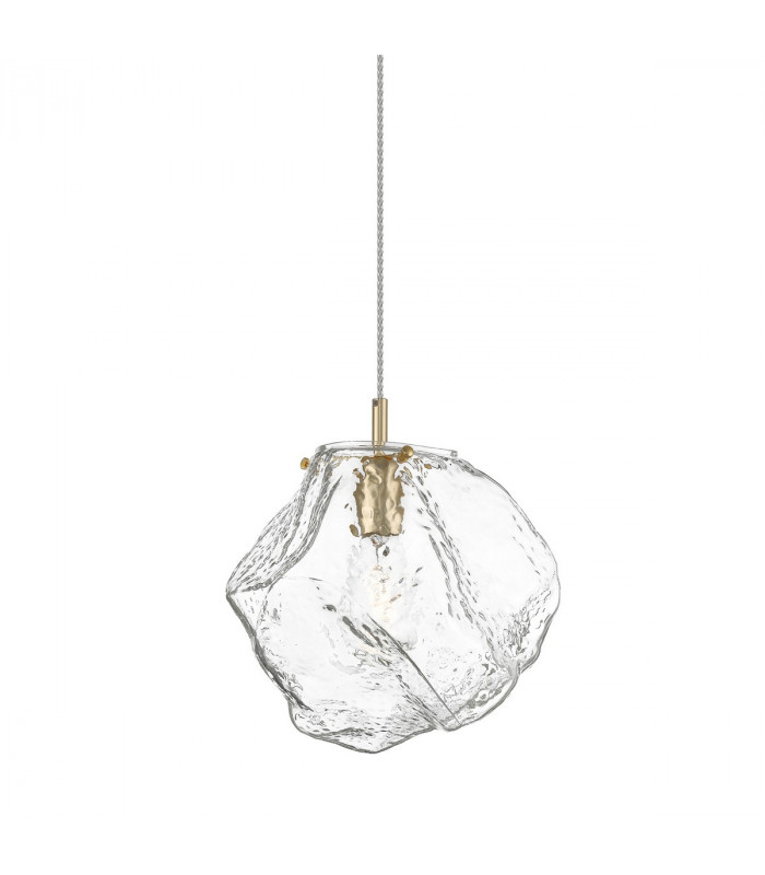 Rock Pendant Ceiling Light Gold Glass 1x E27