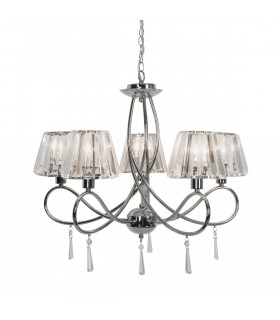 Paria Multi Arm Chandelier with Shades Chrome Clear 5x E14