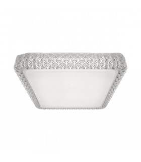 Moa Integrated LED Auqre Decorative Flush Ceiling Light White Clear 4000K 2720Lm