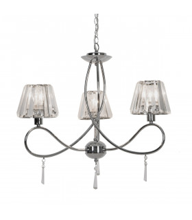 Paria Multi Arm Chandelier with Shades Chrome Clear 3x E27
