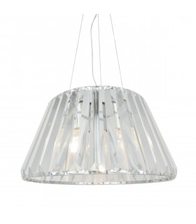 Paria Dome Pendant Ceiling Light Chrome Clear 1x E27