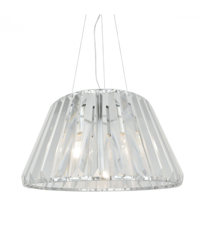 Paria Dome Pendant Ceiling Light Chrome Clear 1x E27