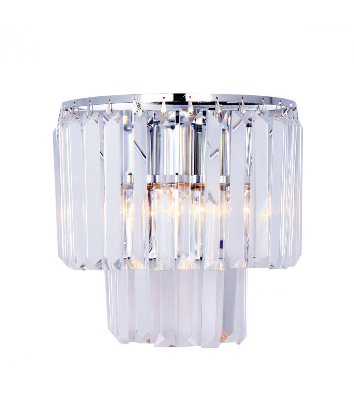 Amedeo Wall Lamp Chrome Clear 2x E14