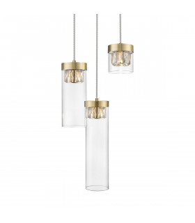Gem Cluster Pendant Ceiling Light Antique Bronze 3x G9