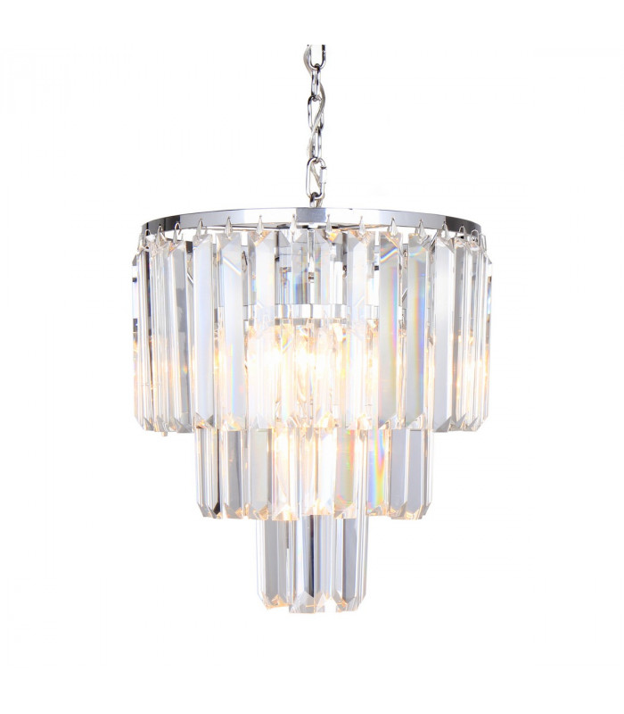 Amedeo Pendant Ceiling Light Chrome Glass 4x E14