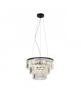 Tifanny Crystal Pendant Ceiling Light Black Clear 4x E14