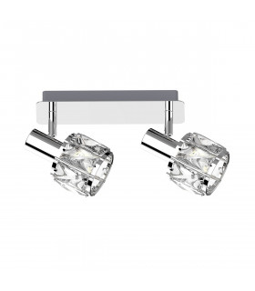 Niasa Crystal Twin Ceiling Spotlight Chrome 2x E14