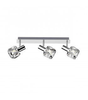 Niasa Crystal Ceiling Spotlight Bar Chrome 3x E14