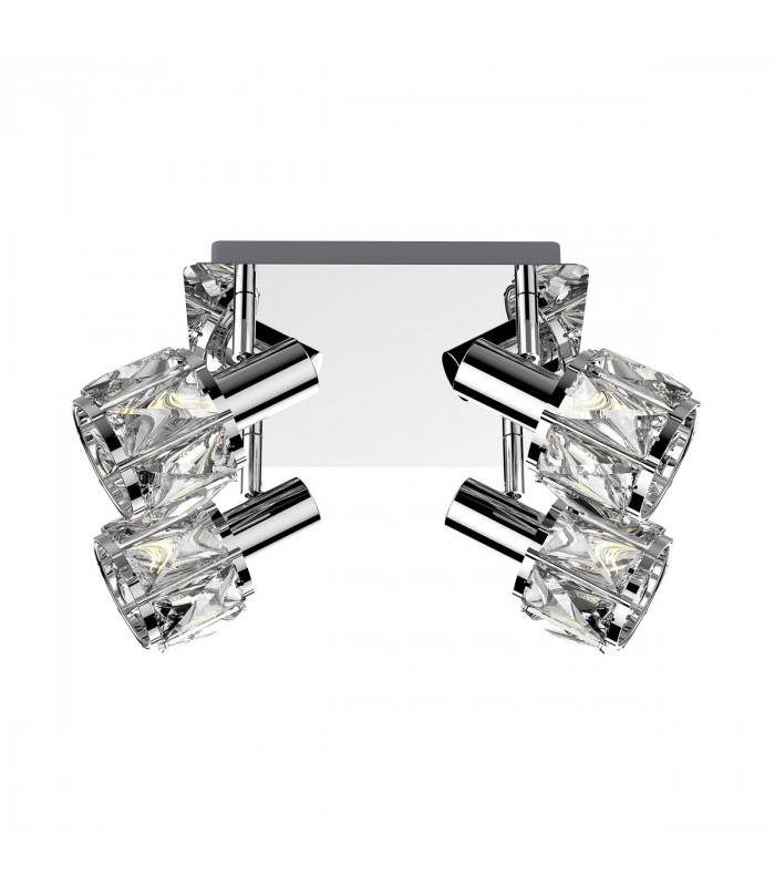 Niasa Crystal Ceiling Spotlight Clusters Chrome 4x E14