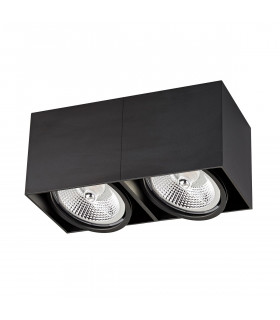 Box Twin Surface Mounted Downlight Black GU10 (ES111)
