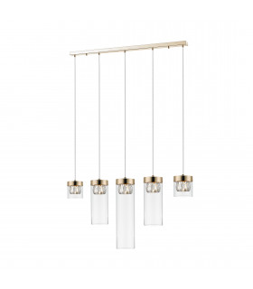 Gem Bar Pendant Ceiling Light, Gold, 5x G9