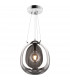 Moon 30cm Dome Pendant Ceiling Light Smokey Chrome 1x E27