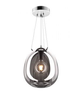 Moon 30cm Dome Pendant Ceiling Light Smokey Chrome 1x E27